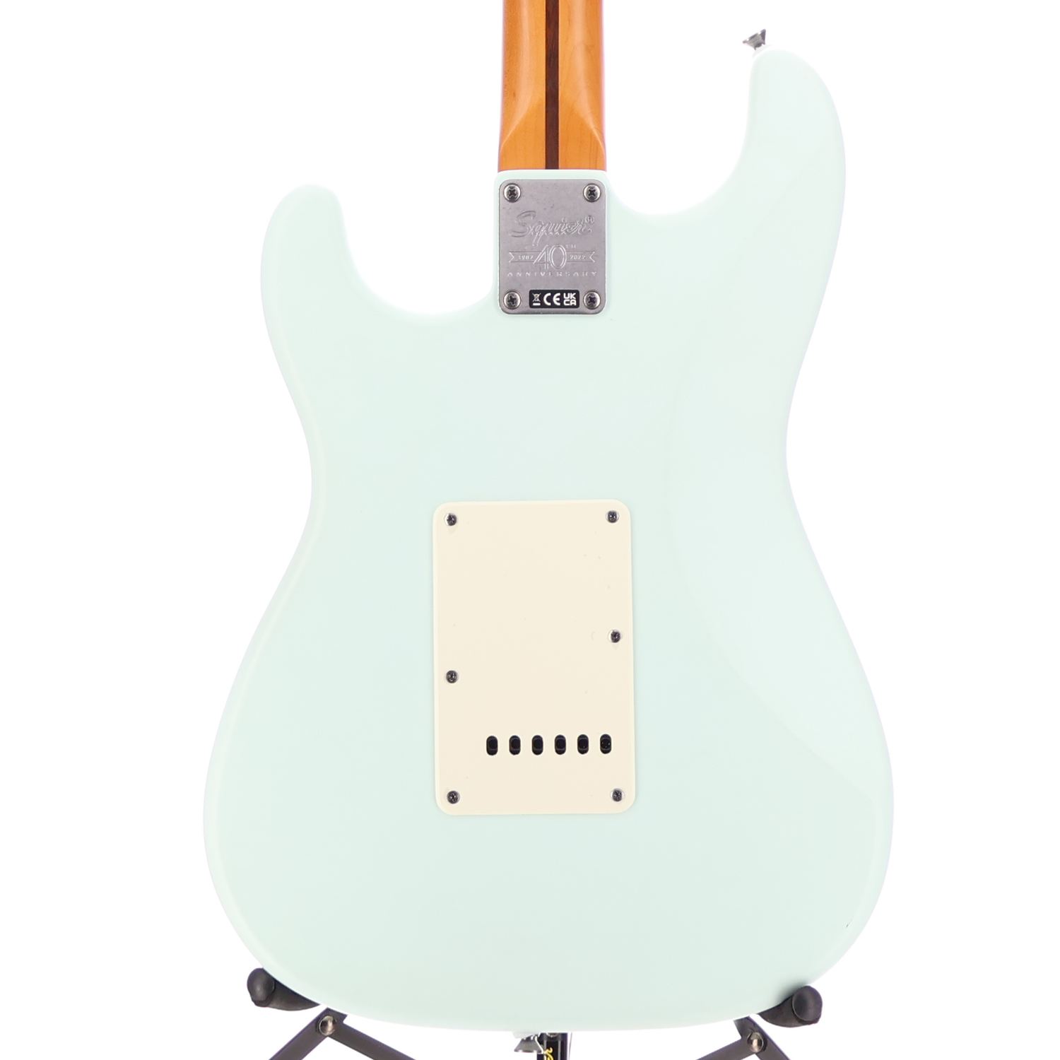 Squier 40th Anniversary Stratocaster, Vintage Edition, Maple Fingerboard, Gold Anodized Pickguard, Satin Sonic Blue (SR) (06328)