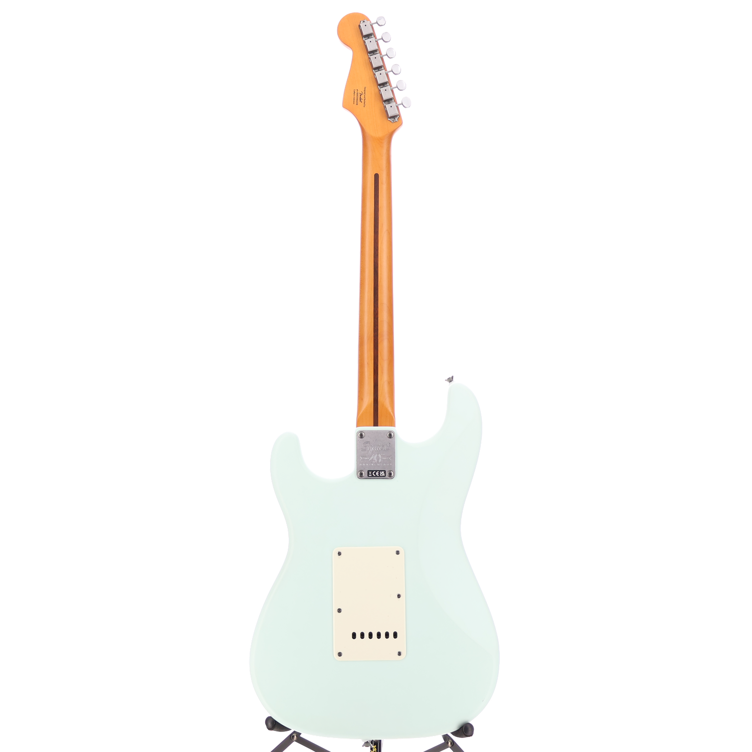 Squier 40th Anniversary Stratocaster, Vintage Edition, Maple Fingerboard, Gold Anodized Pickguard, Satin Sonic Blue (SR) (06328)