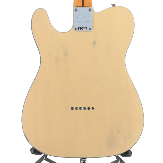 Squier 40th Anniversary Telecaster, Vintage Edition, Maple Fingerboard, Black Anodized Pickguard, Satin Vintage Blonde (A4) (01433)