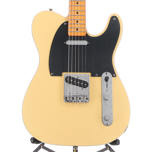 Squier 40th Anniversary Telecaster, Vintage Edition, Maple Fingerboard, Black Anodized Pickguard, Satin Vintage Blonde (S5) (01556)