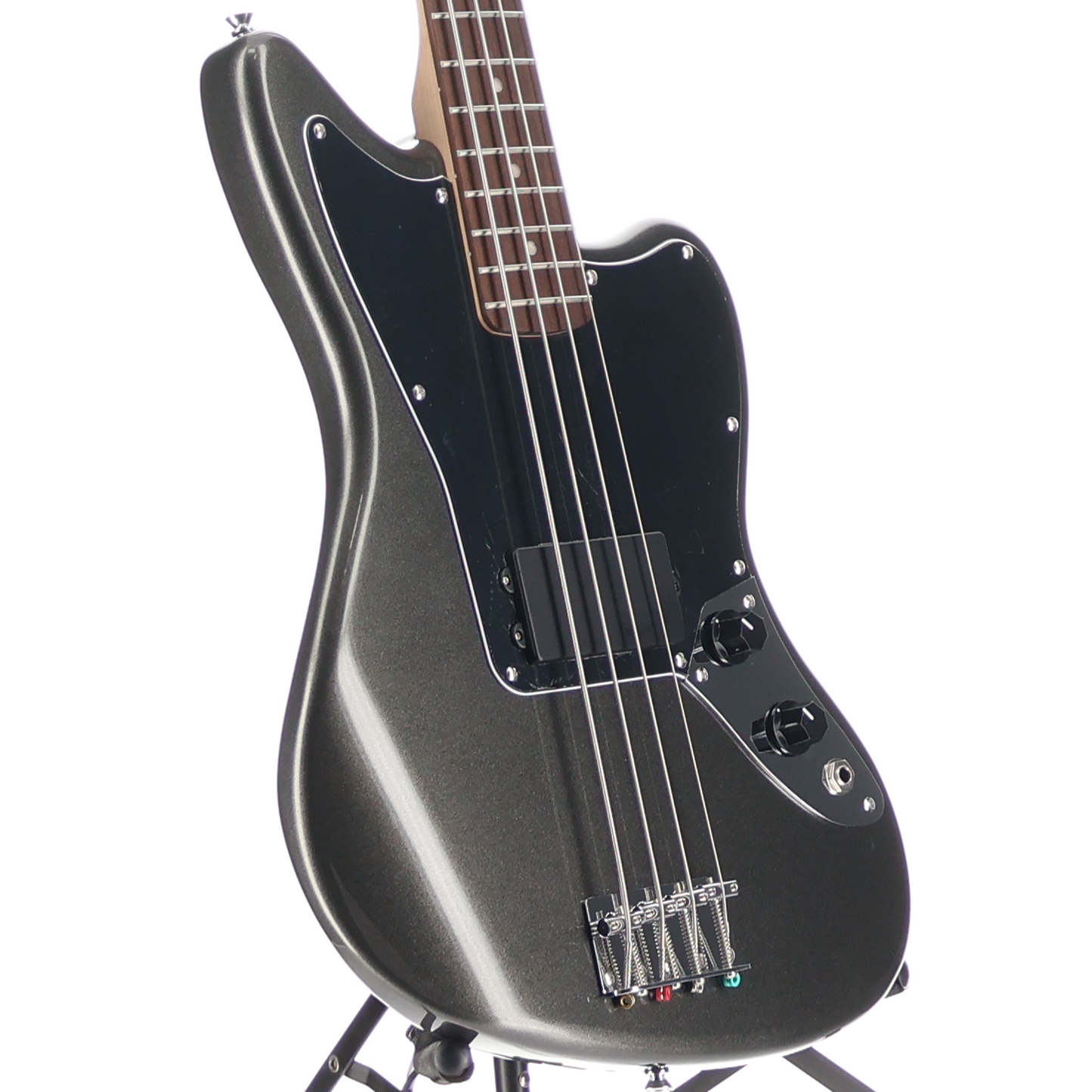 Squier Affinity Series Jaguar Bass H, Laurel Fingerboard, Black Pickguard, Charcoal Frost Metallic (RP) (01569)