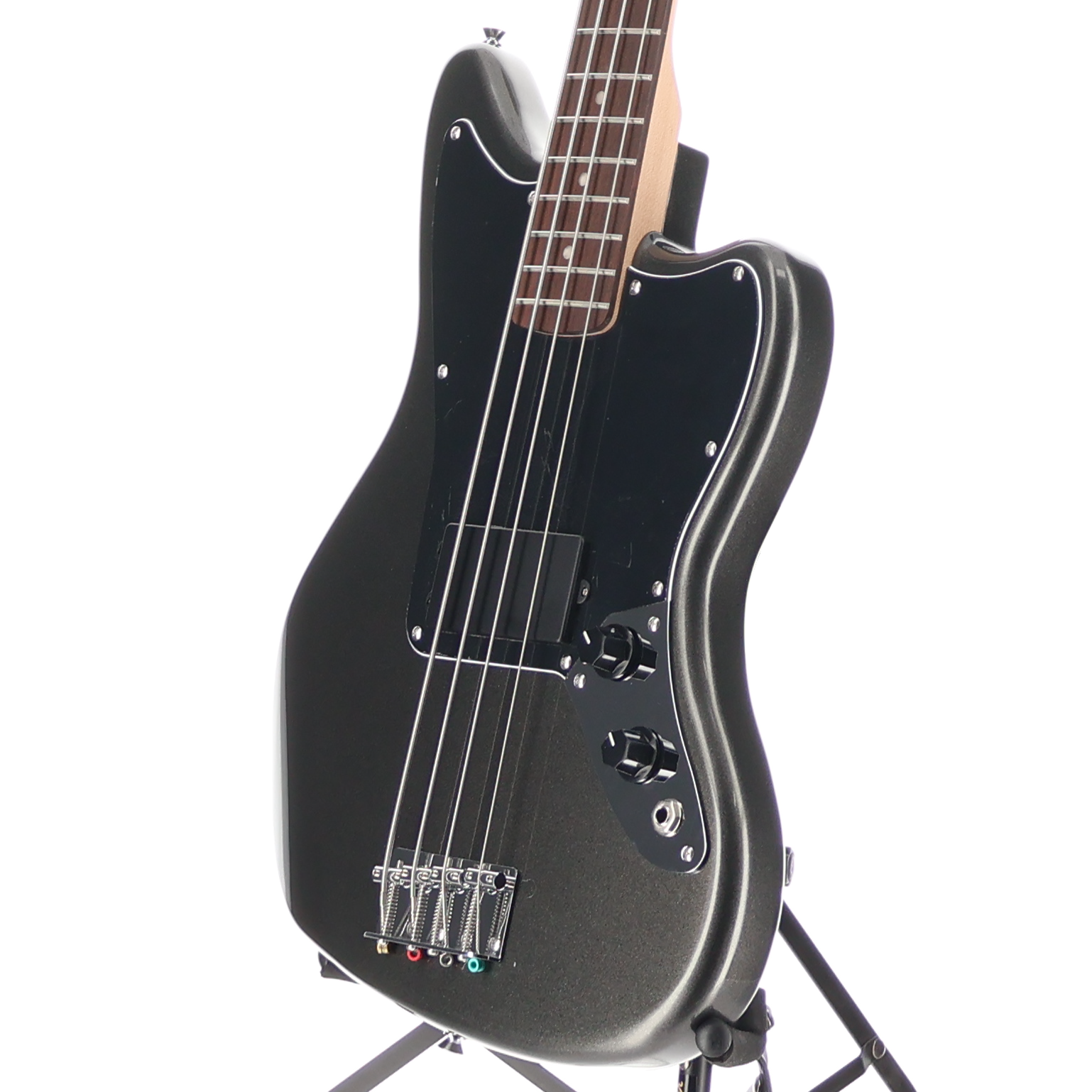 Squier Affinity Series Jaguar Bass H, Laurel Fingerboard, Black Pickguard, Charcoal Frost Metallic (RP) (01569)