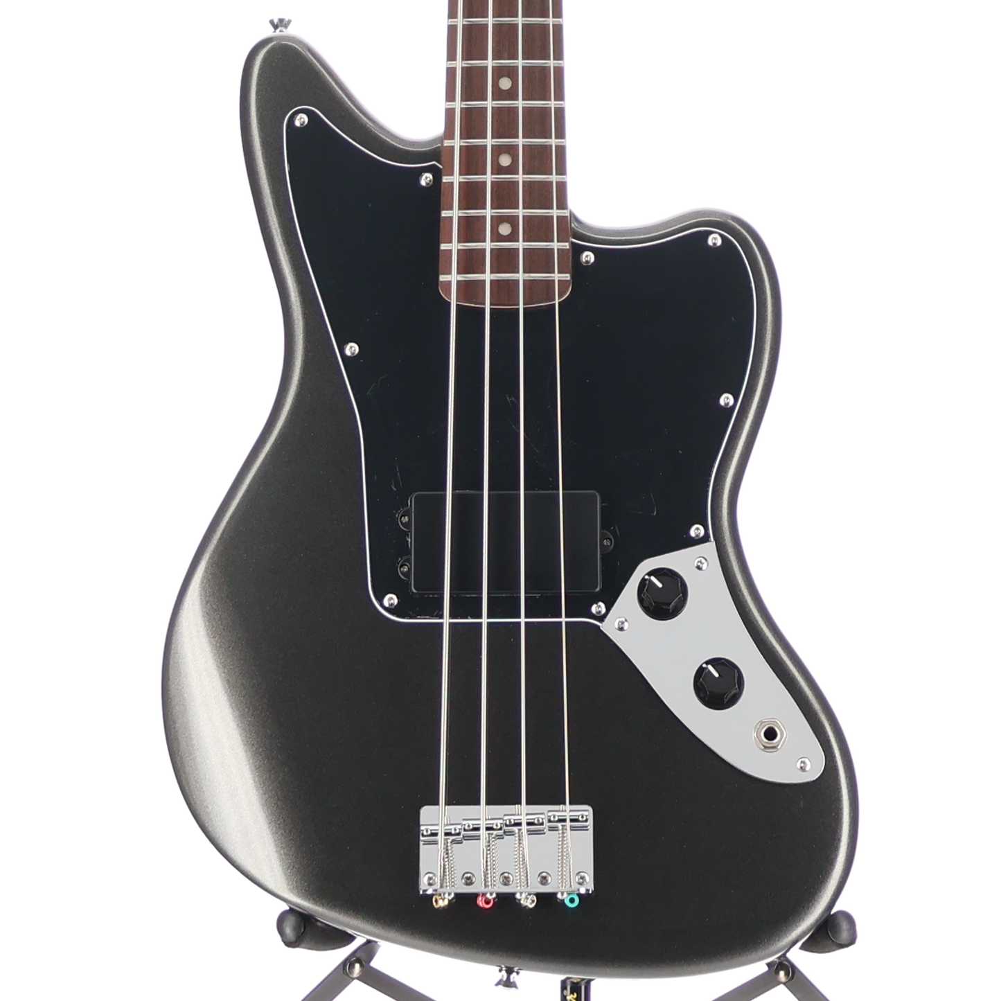 Squier Affinity Series Jaguar Bass H, Laurel Fingerboard, Black Pickguard, Charcoal Frost Metallic (RP) (01569)