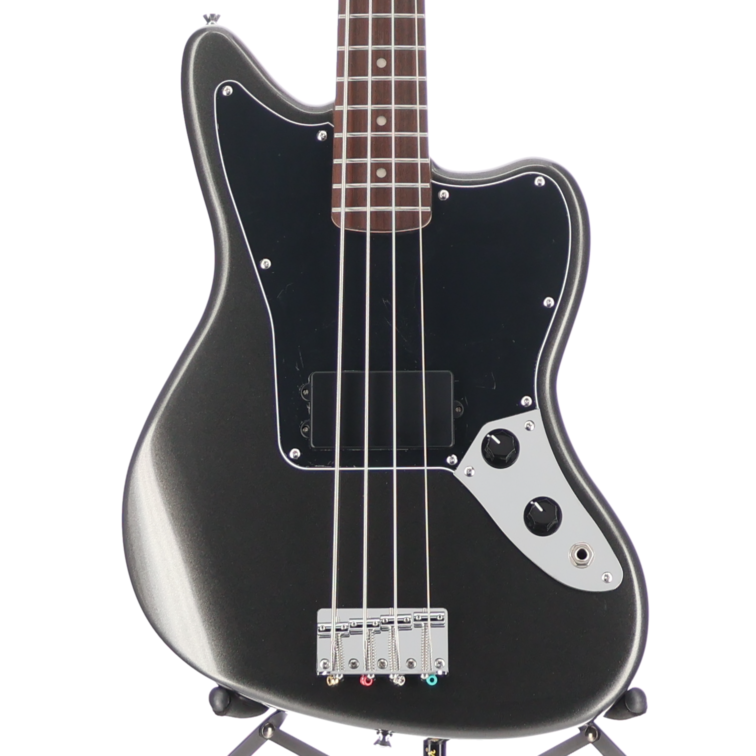 Squier Affinity Series Jaguar Bass H, Laurel Fingerboard, Black Pickguard, Charcoal Frost Metallic (RP) (01569)
