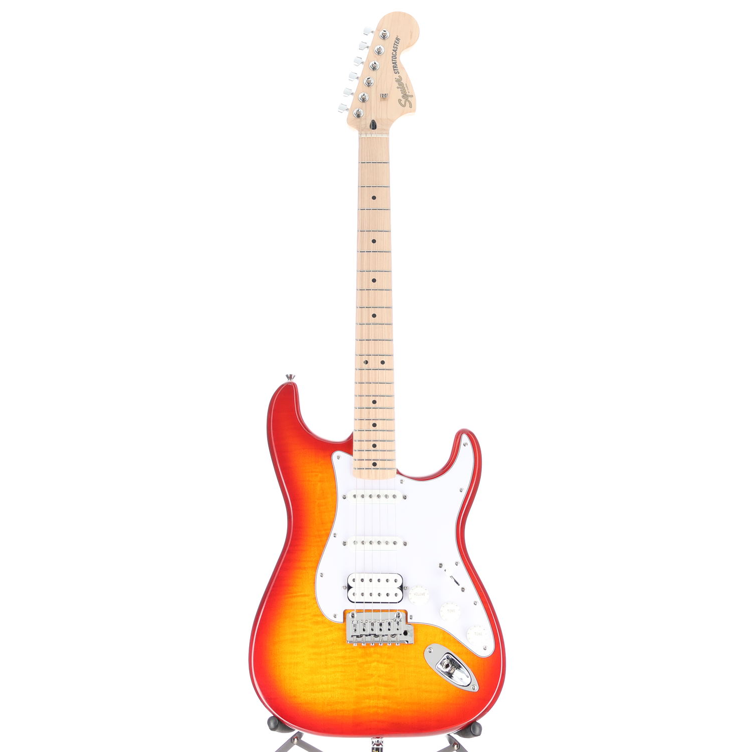 Squier Affinity Series Stratocaster FMT HSS, Maple Fingerboard, White Pickguard, Sienna Sunburst (RP) (52547)