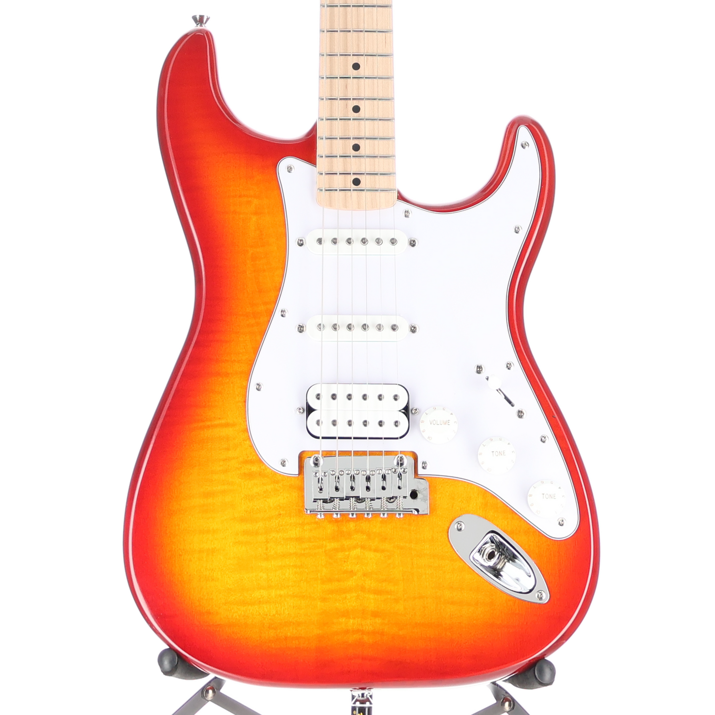 Squier Affinity Series Stratocaster FMT HSS, Maple Fingerboard, White Pickguard, Sienna Sunburst (RP) (52547)