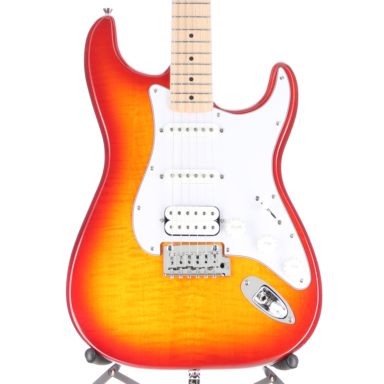 Squier Affinity Series Stratocaster FMT HSS, Maple Fingerboard, White Pickguard, Sienna Sunburst (RP) (52547)
