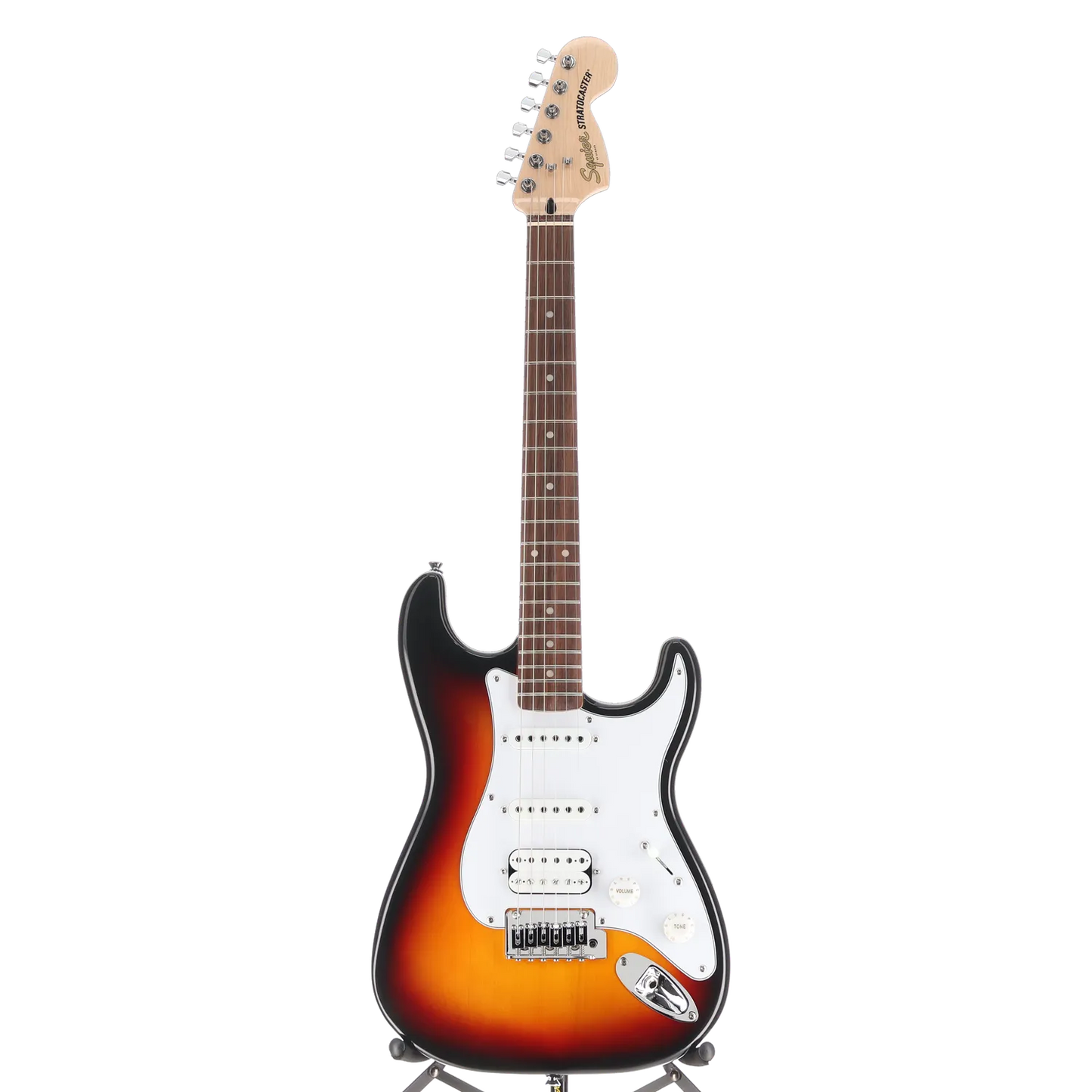 Squier Affinity Series Stratocaster Junior HSS, Laurel Fingerboard, White Pickguard, 3-Color Sunburst (RP) (80500)