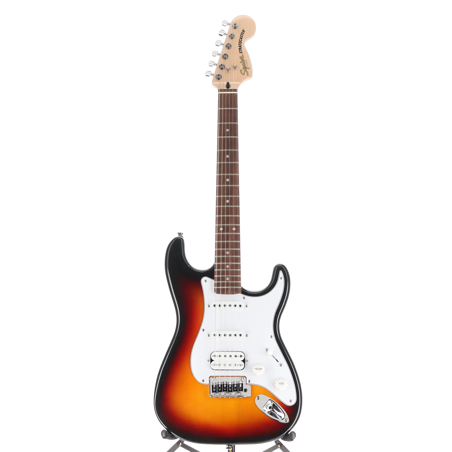 Squier Affinity Series Stratocaster Junior HSS, Laurel Fingerboard, White Pickguard, 3-Color Sunburst (RP) (80500)