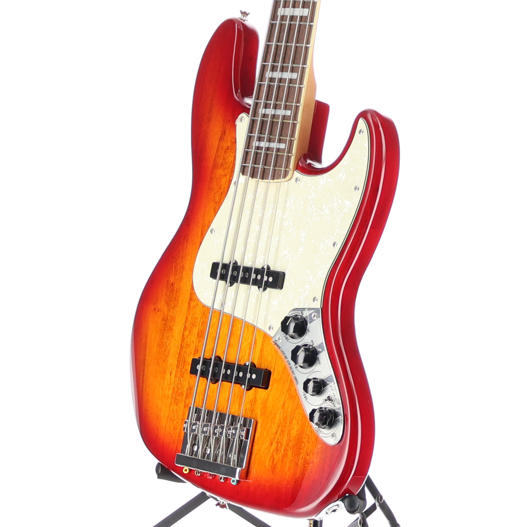 Squier Classic Vibe Active '70s Jazz Bass V, Laurel Fingerboard, White Pearloid Pickguard, Sienna Sunburst (C4) (30074)