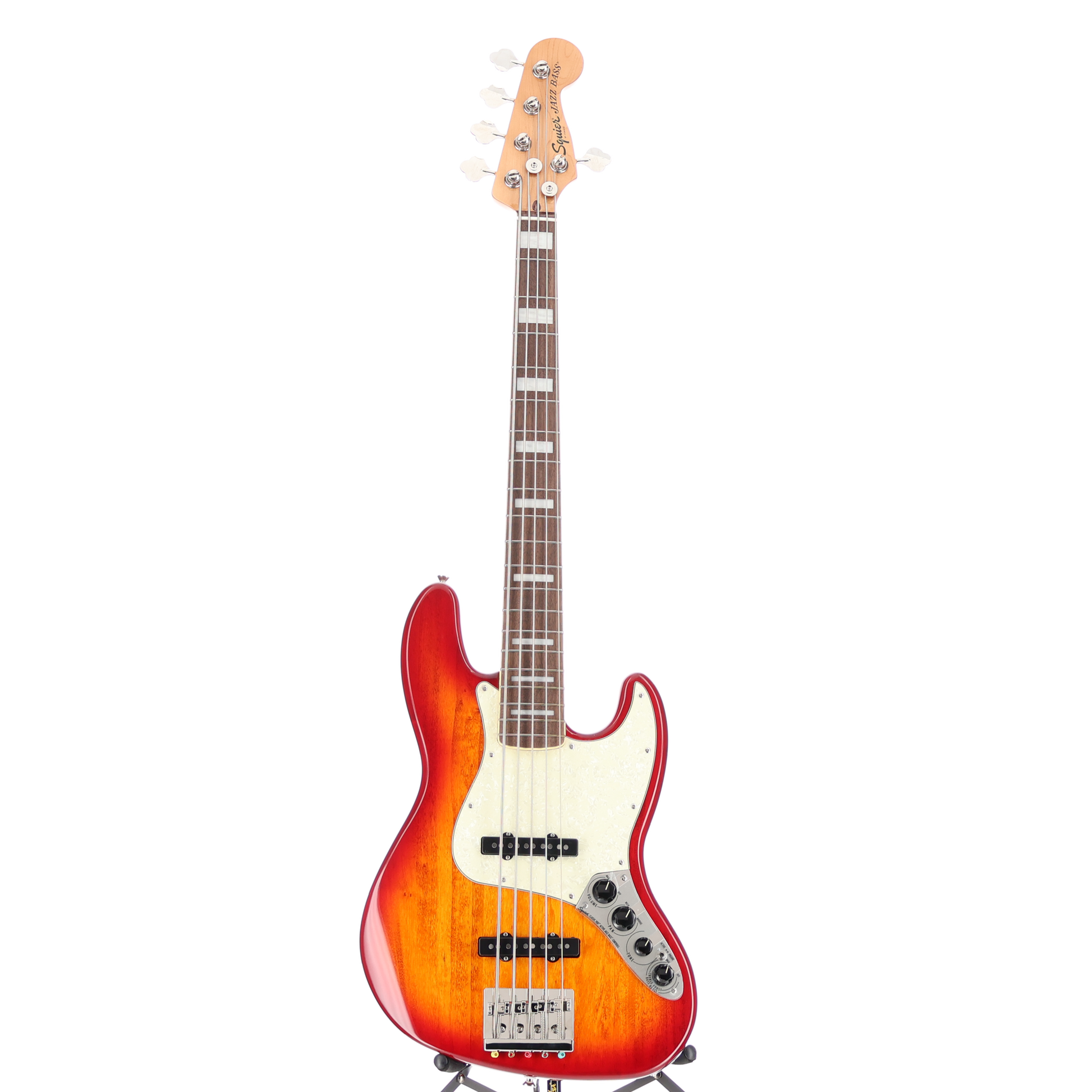 Squier Classic Vibe Active '70s Jazz Bass V, Laurel Fingerboard, White Pearloid Pickguard, Sienna Sunburst (C4) (30074)