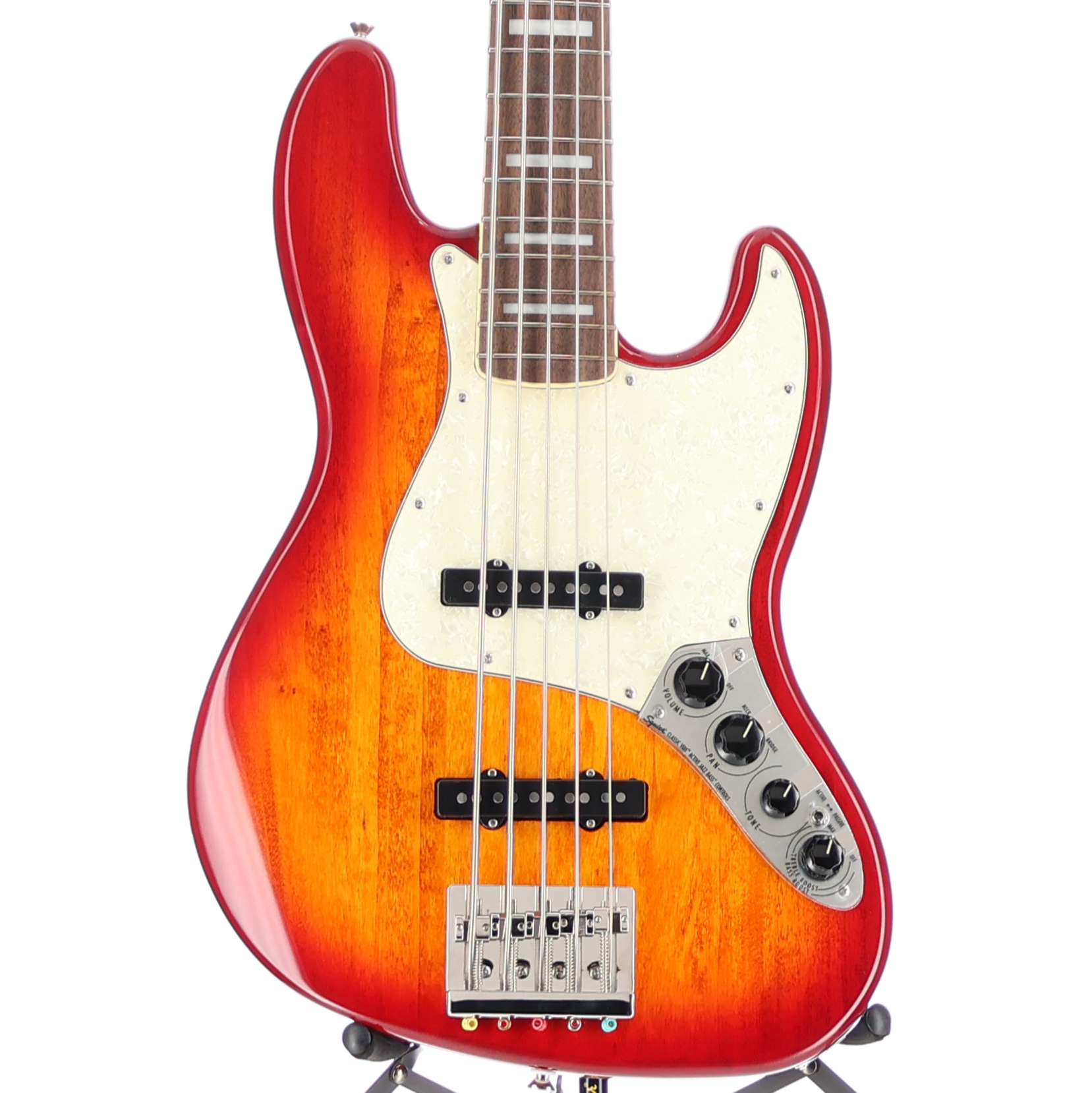 Squier Classic Vibe Active '70s Jazz Bass V, Laurel Fingerboard, White Pearloid Pickguard, Sienna Sunburst (C4) (30074)
