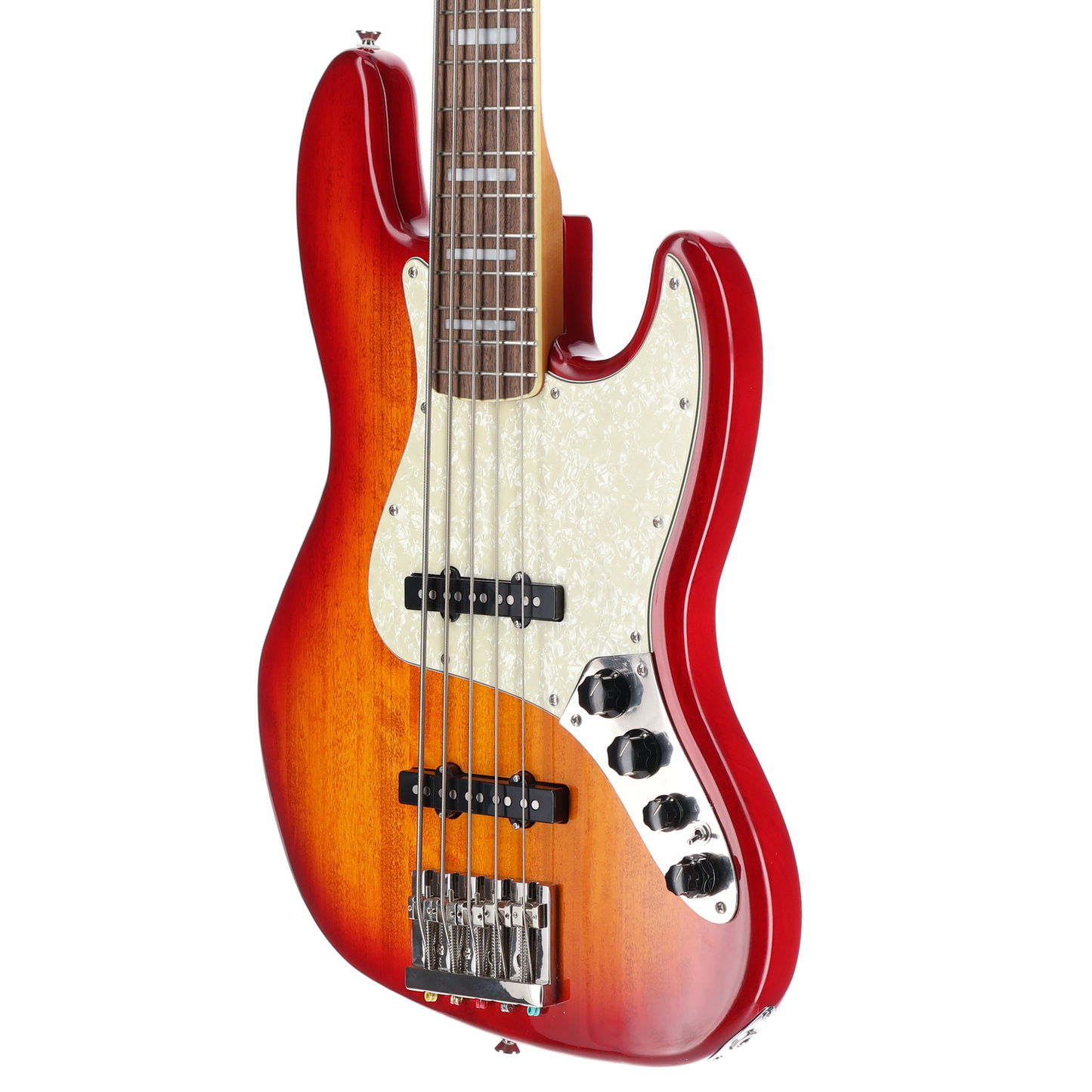 Squier Classic Vibe Active '70s Jazz Bass V, Laurel Fingerboard, White Pearloid Pickguard, Sienna Sunburst (O8) (34209)