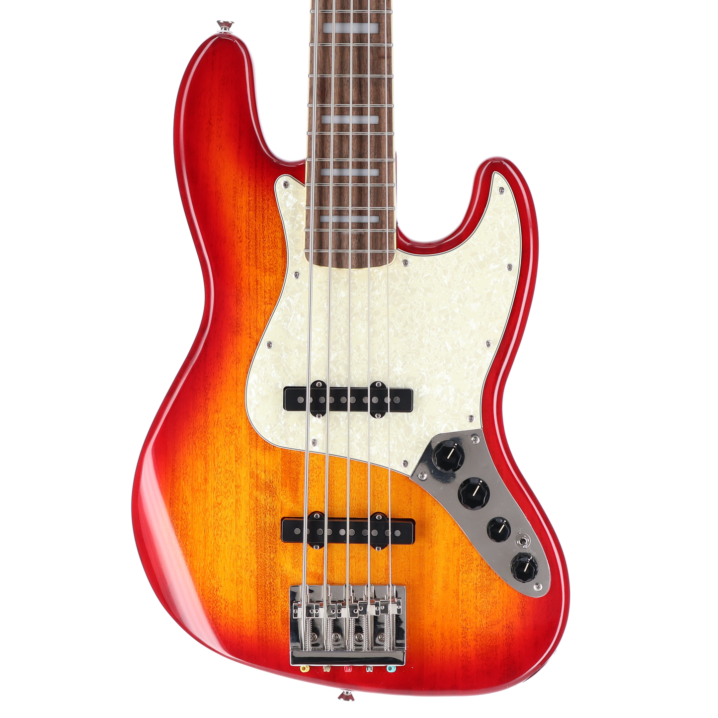 Squier Classic Vibe Active '70s Jazz Bass V, Laurel Fingerboard, White Pearloid Pickguard, Sienna Sunburst (O8) (34209)
