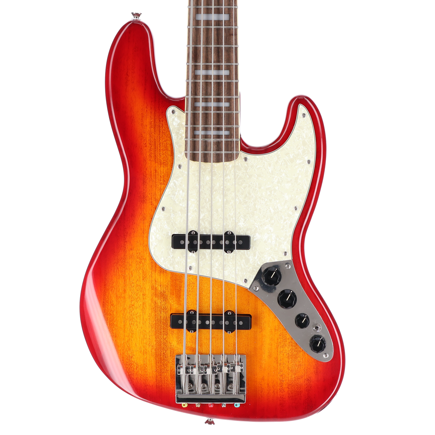 Squier Classic Vibe Active '70s Jazz Bass V, Laurel Fingerboard, White Pearloid Pickguard, Sienna Sunburst (O8) (34209)