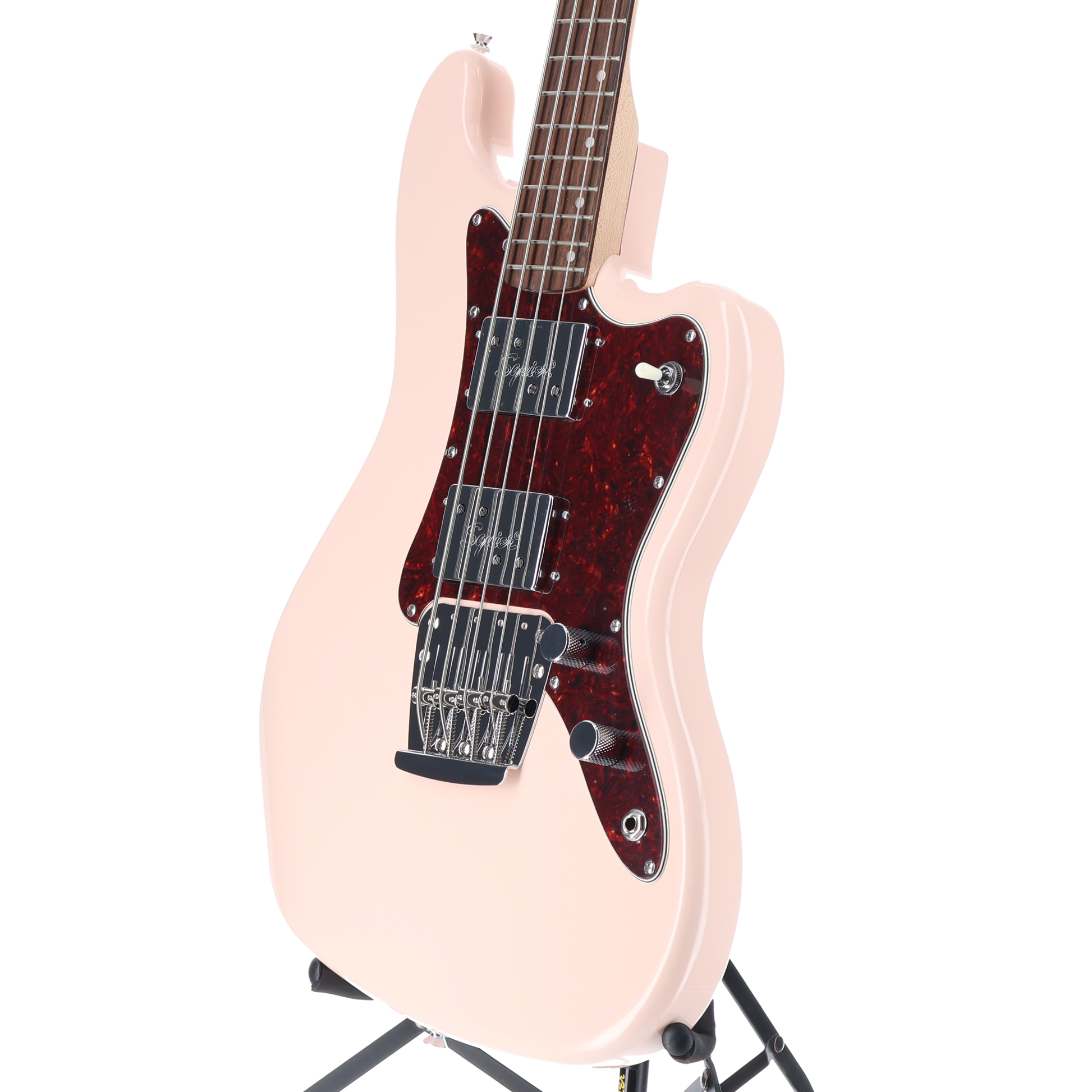 Squier Paranormal Rascal Bass HH, Laurel Fingerboard, Tortoiseshell Pickguard, Shell Pink (RP) (07556)