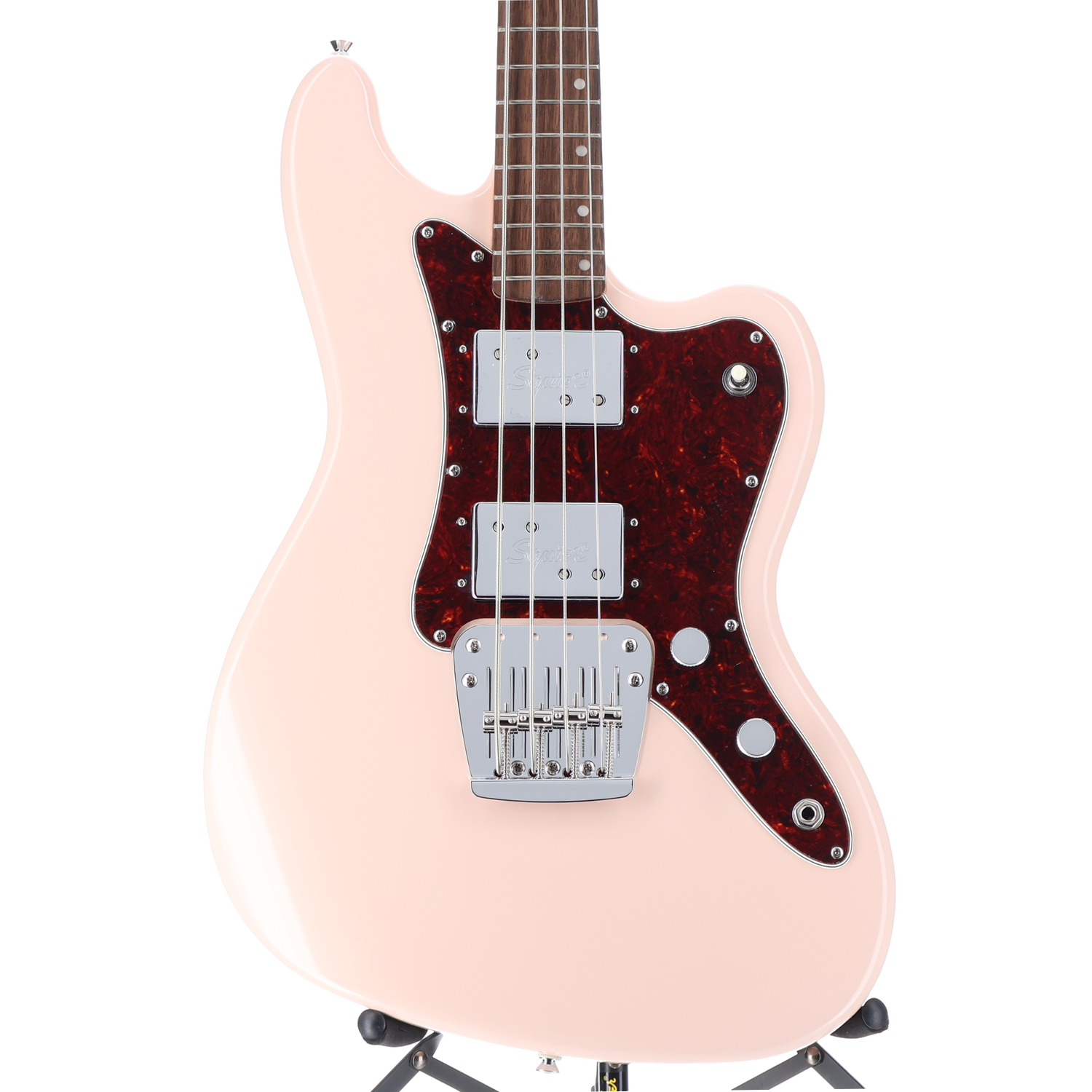 Squier Paranormal Rascal Bass HH, Laurel Fingerboard, Tortoiseshell Pickguard, Shell Pink (RP) (07556)