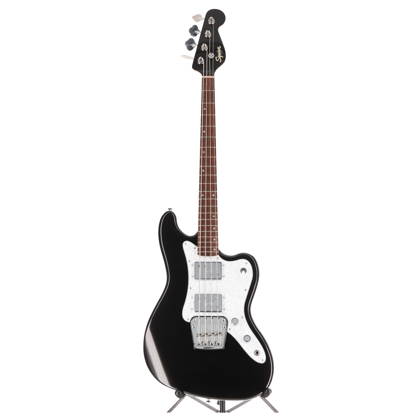 Squier Paranormal Rascal Bass HH, Laurel Fingerboard, White Pearloid Pickguard, Metallic Black (P13) (07405)
