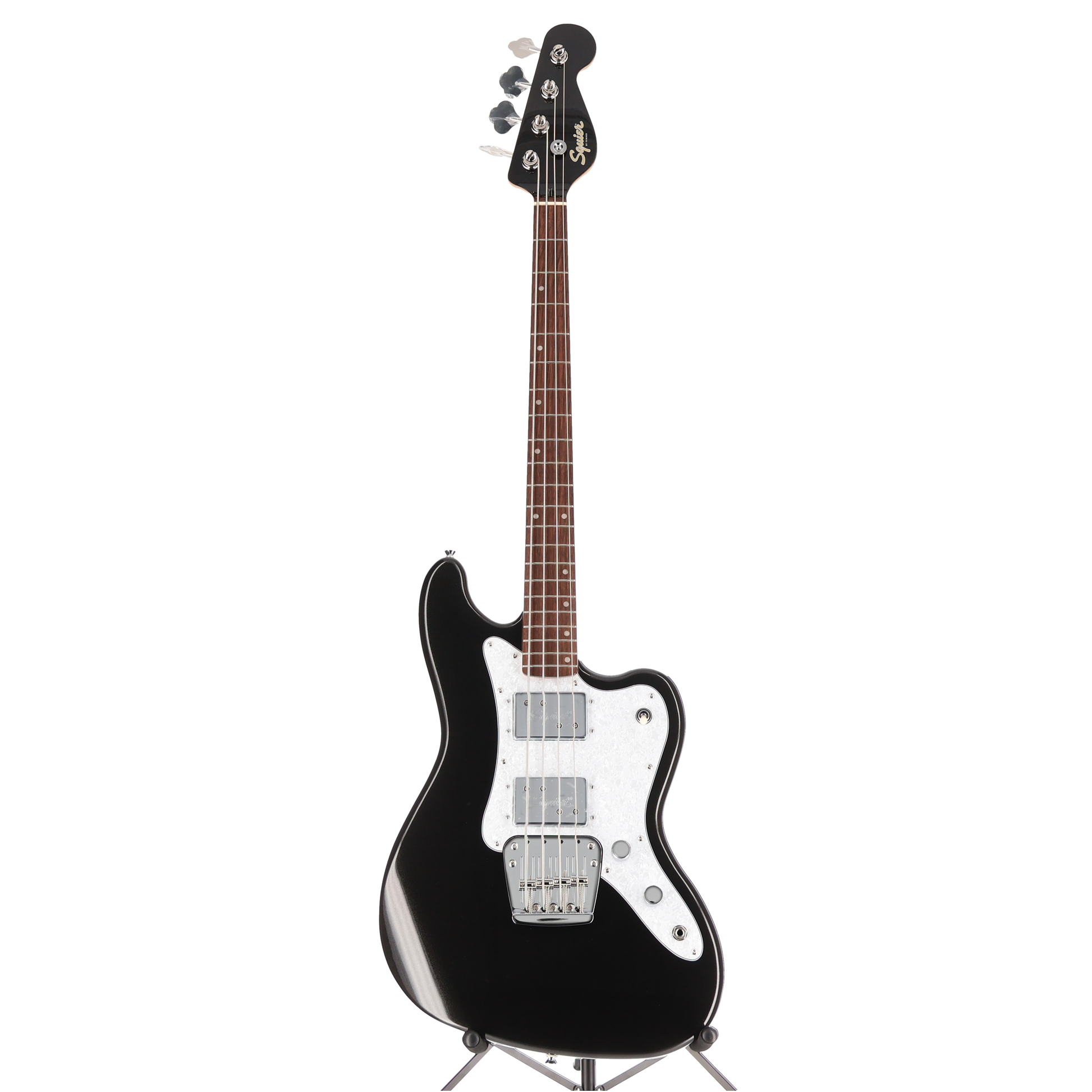 Squier Paranormal Rascal Bass HH, Laurel Fingerboard, White Pearloid Pickguard, Metallic Black (P13) (07405)
