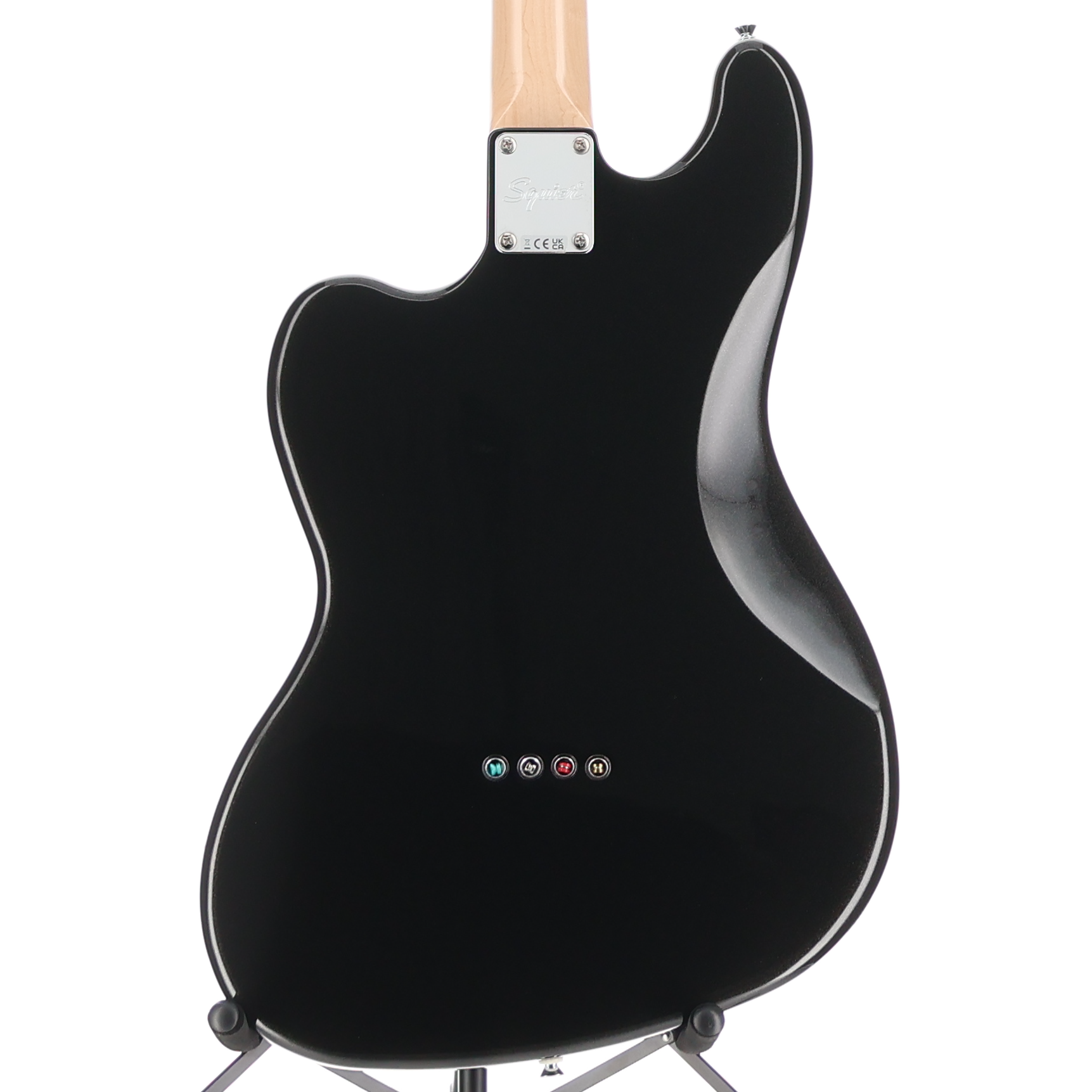 Squier Paranormal Rascal Bass HH, Laurel Fingerboard, White Pearloid Pickguard, Metallic Black (R2) (07467)