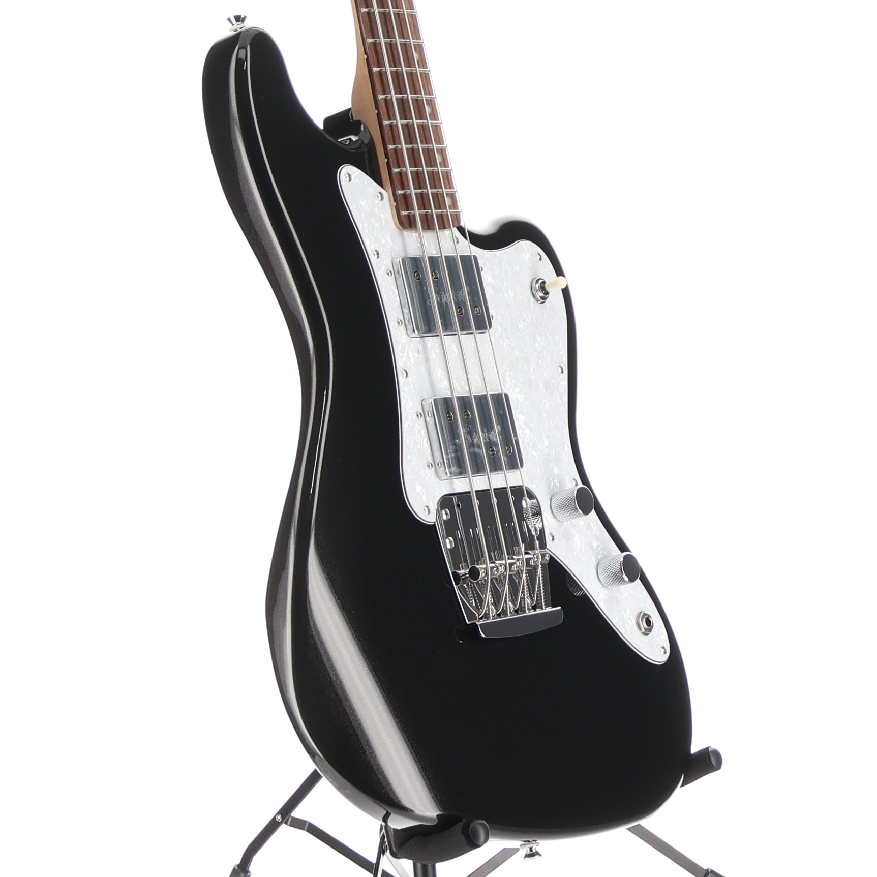 Squier Paranormal Rascal Bass HH, Laurel Fingerboard, White Pearloid Pickguard, Metallic Black (R2) (07467)