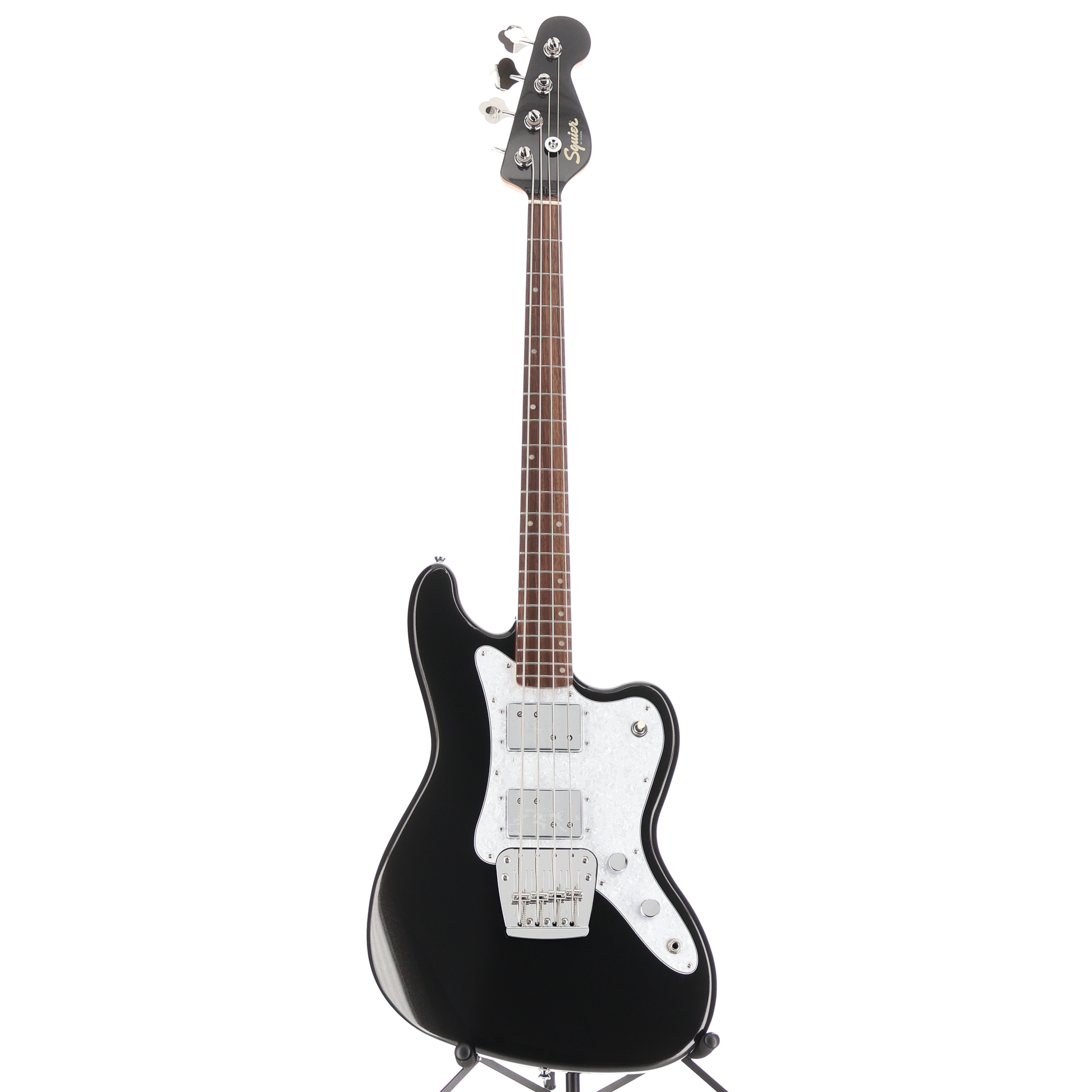 Squier Paranormal Rascal Bass HH, Laurel Fingerboard, White Pearloid Pickguard, Metallic Black (R2) (07467)