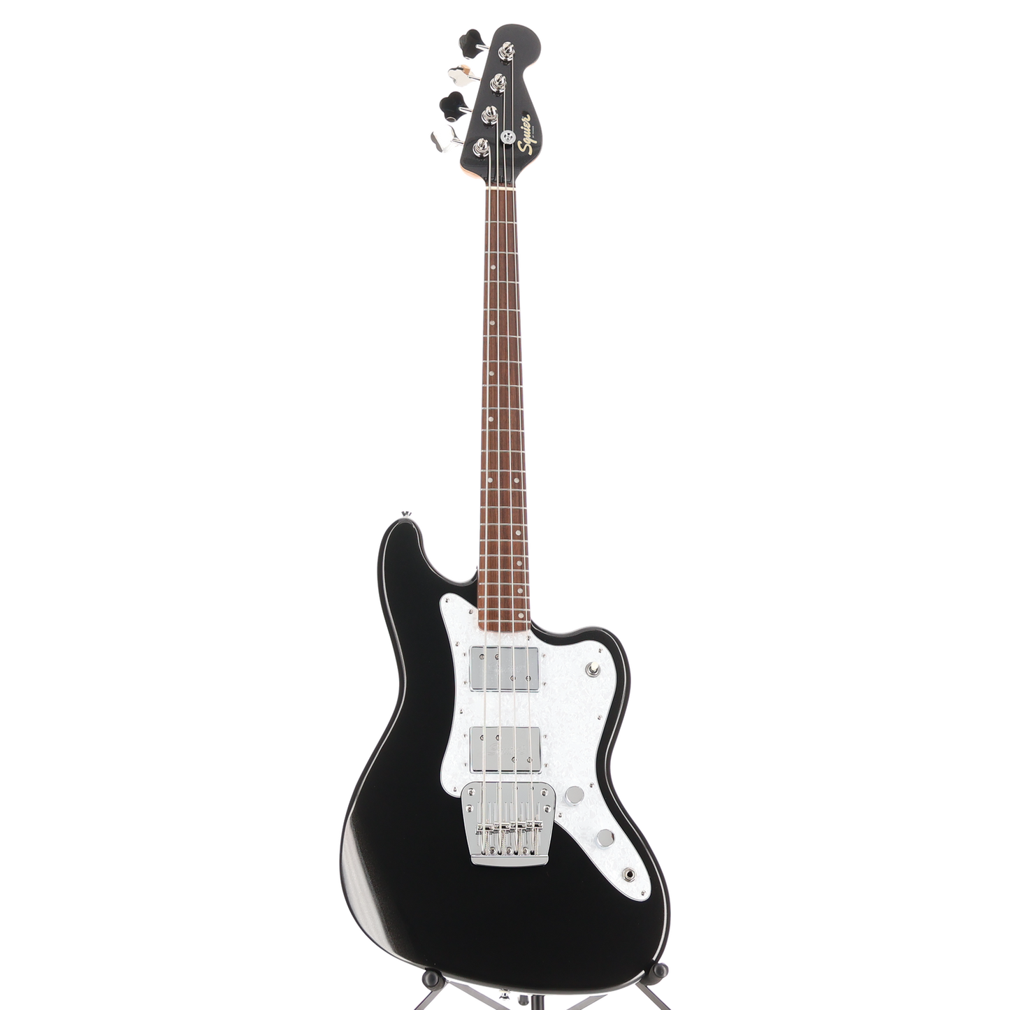 Squier Paranormal Rascal Bass HH, Laurel Fingerboard, White Pearloid Pickguard, Metallic Black (S11) (07466)