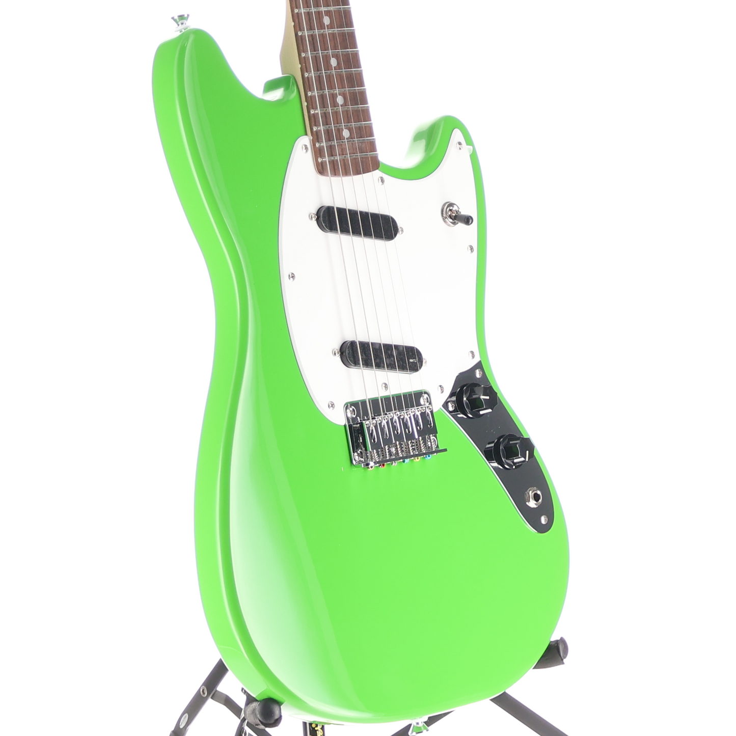 Squier Squier Sonic Mustang, Lime Green, White Pickguard, Professional Setup (RP) (50535)