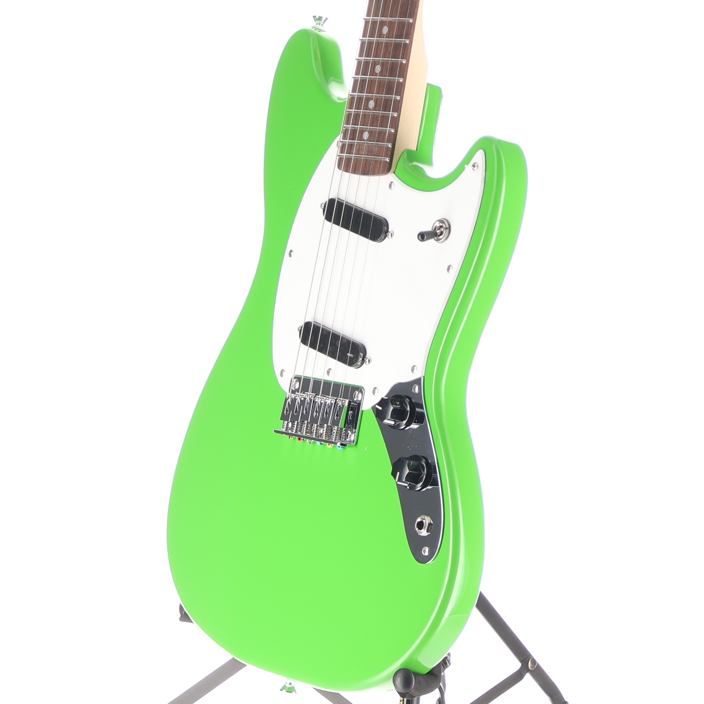 Squier Squier Sonic Mustang, Lime Green, White Pickguard, Professional Setup (RP) (50535)