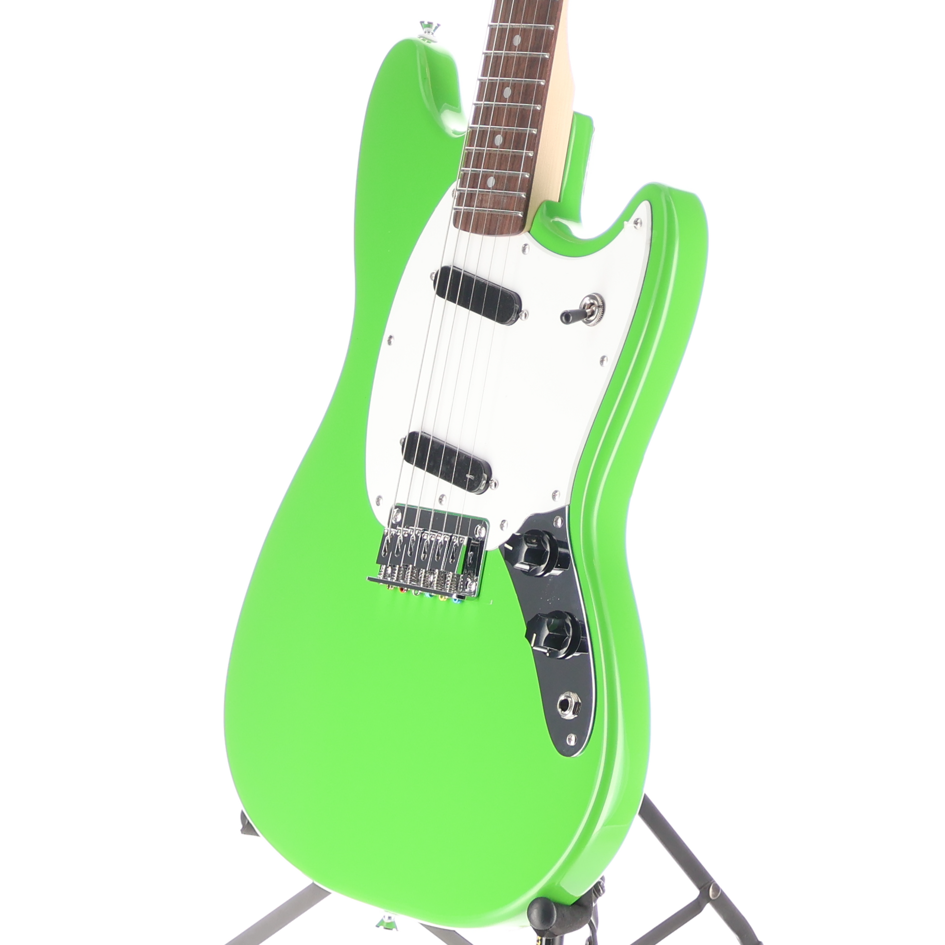 Squier Squier Sonic Mustang, Lime Green, White Pickguard, Professional Setup (RP) (50535)