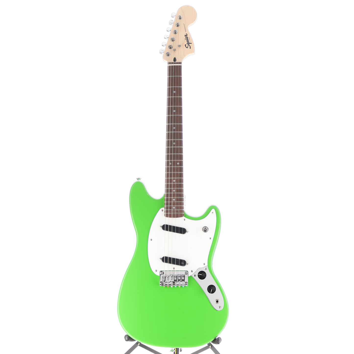Squier Squier Sonic Mustang, Lime Green, White Pickguard, Professional Setup (RP) (50535)