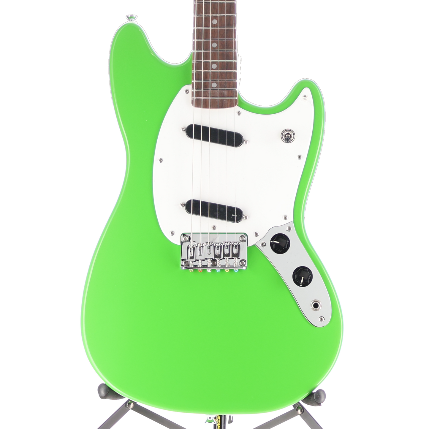 Squier Squier Sonic Mustang, Lime Green, White Pickguard, Professional Setup (RP) (50535)
