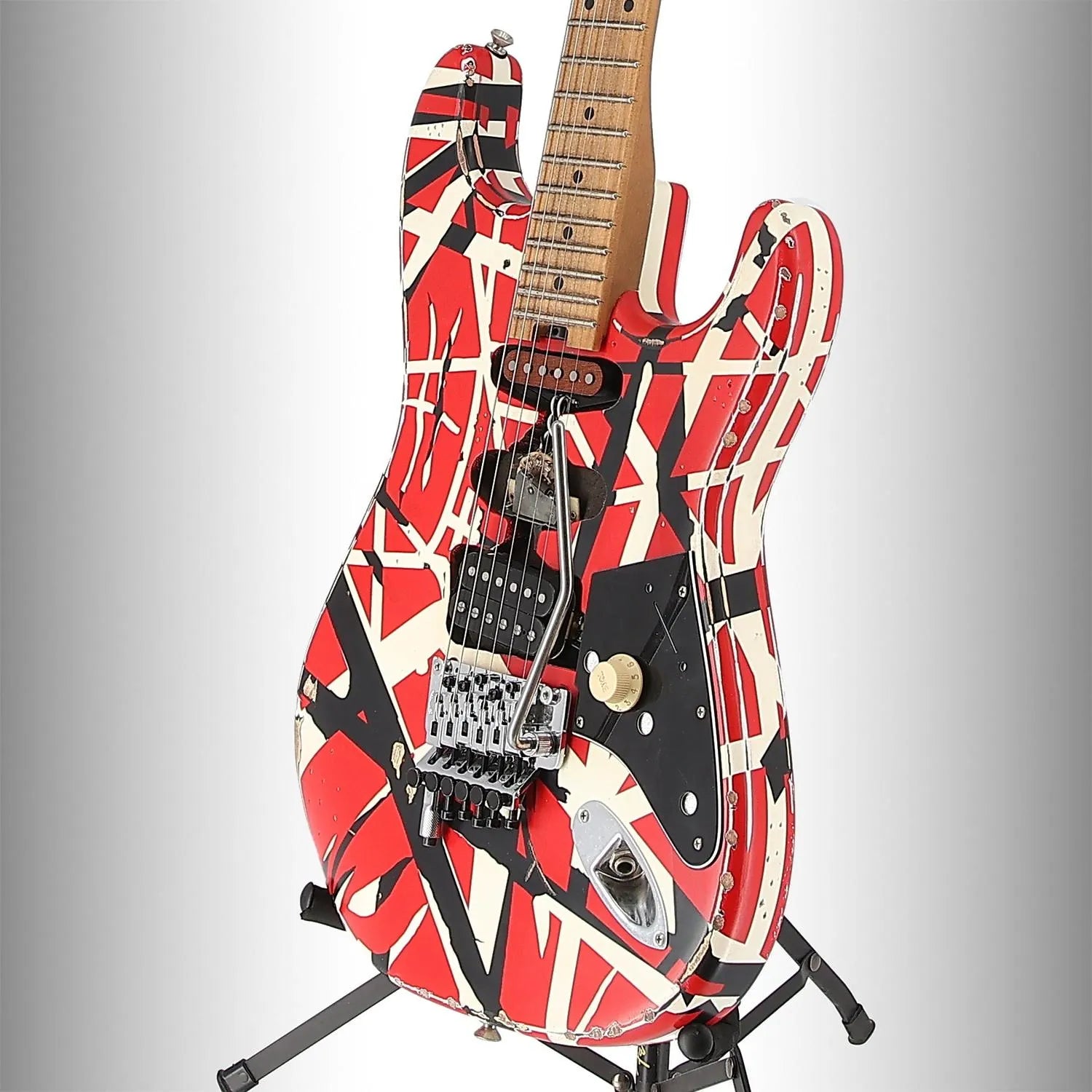 Striped Series Frankenstein Frankie, Maple Fingerboard, Red with Black Stripes Relic (SR) (02654)
