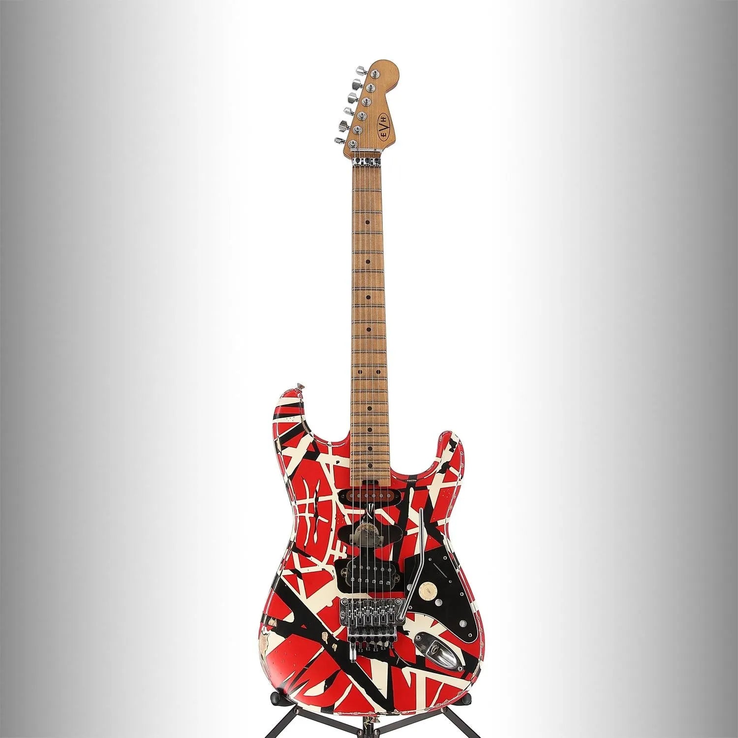 Striped Series Frankenstein Frankie, Maple Fingerboard, Red with Black Stripes Relic (SR) (02654)
