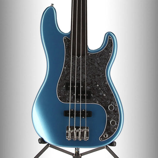 Tony Franklin Fretless Precision Bass, Ebony Fingerboard, Lake Placid Blue (D12) (46237)
