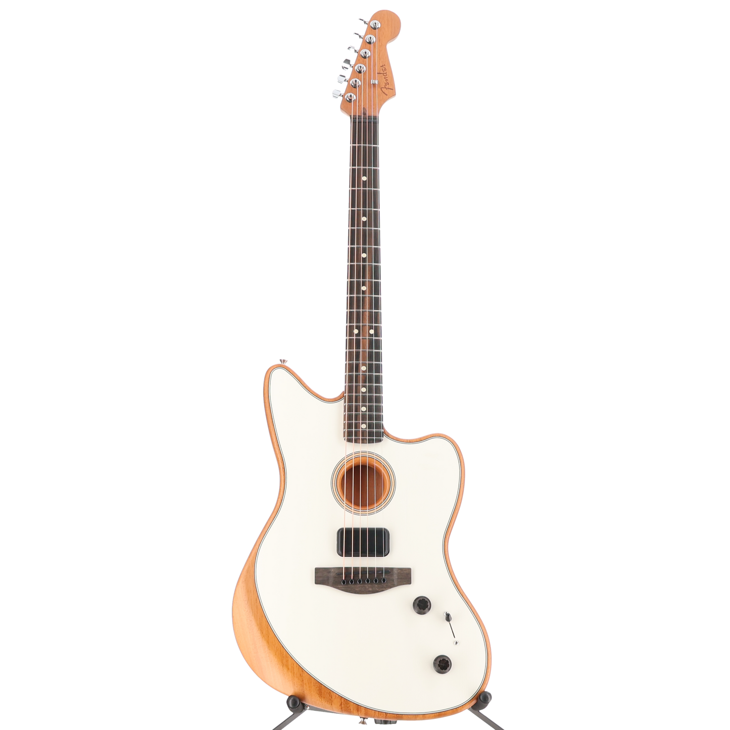 Fender American Acoustasonic Jazzmaster, Arctic White, Ebony Fingerboard (A6) (4861A)
