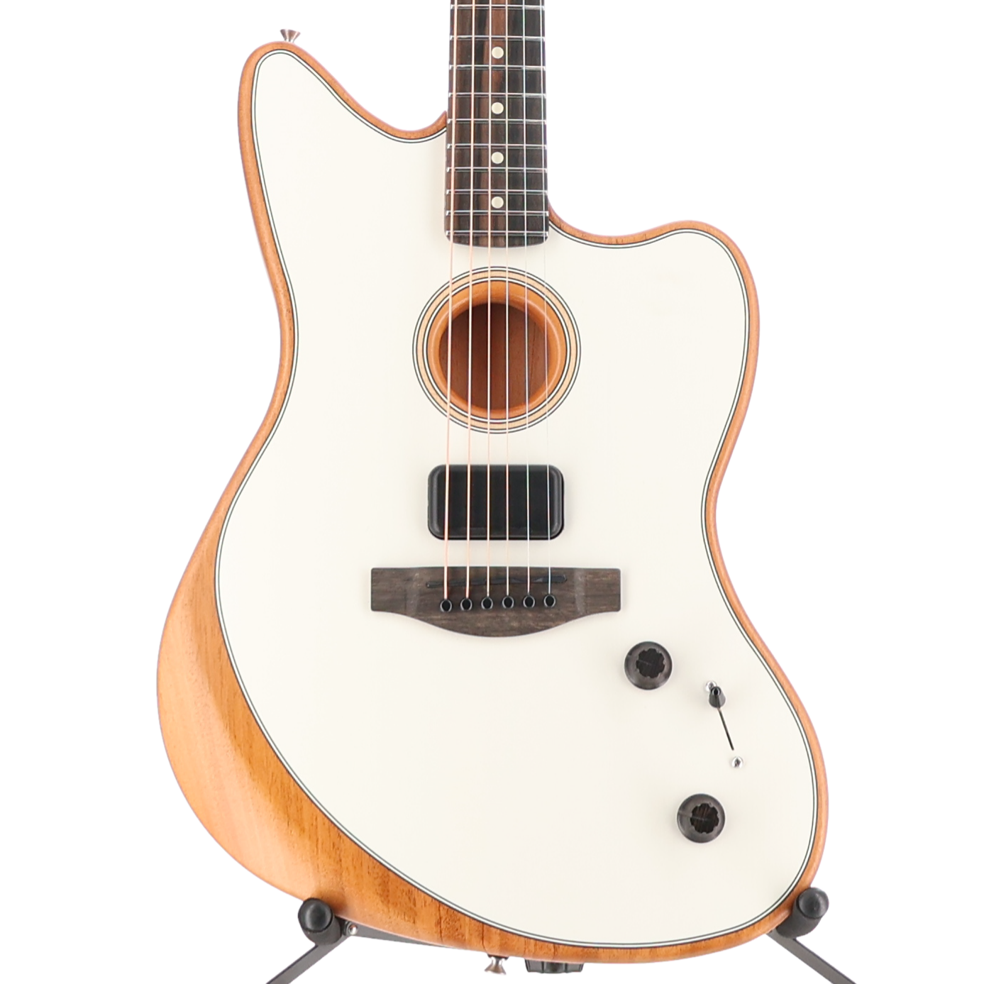 Fender American Acoustasonic Jazzmaster, Arctic White, Ebony Fingerboard (A6) (4861A)