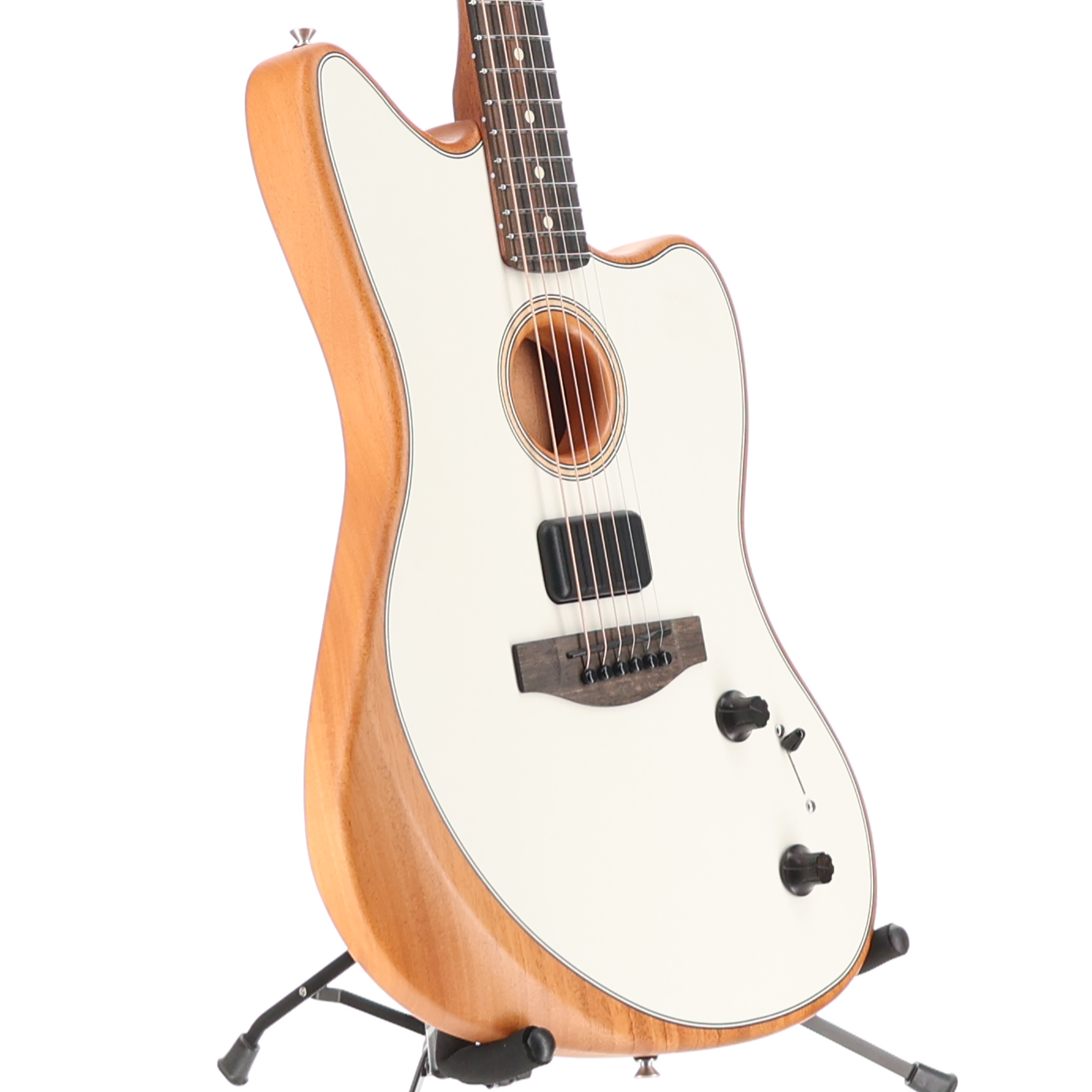 Fender American Acoustasonic Jazzmaster, Arctic White, Ebony Fingerboard (A6) (4861A)