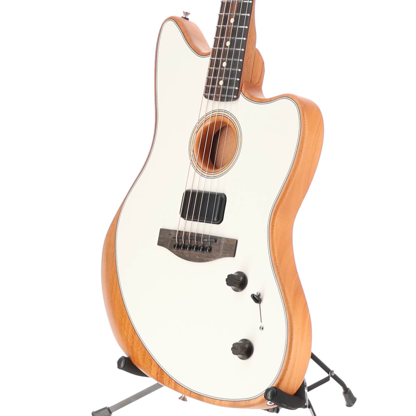 Fender American Acoustasonic Jazzmaster, Arctic White, Ebony Fingerboard (A6) (4861A)