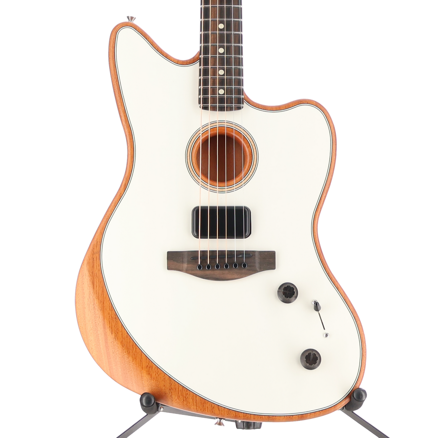 Fender American Acoustasonic Jazzmaster, Arctic White, Ebony Fingerboard (L12) (4934A)