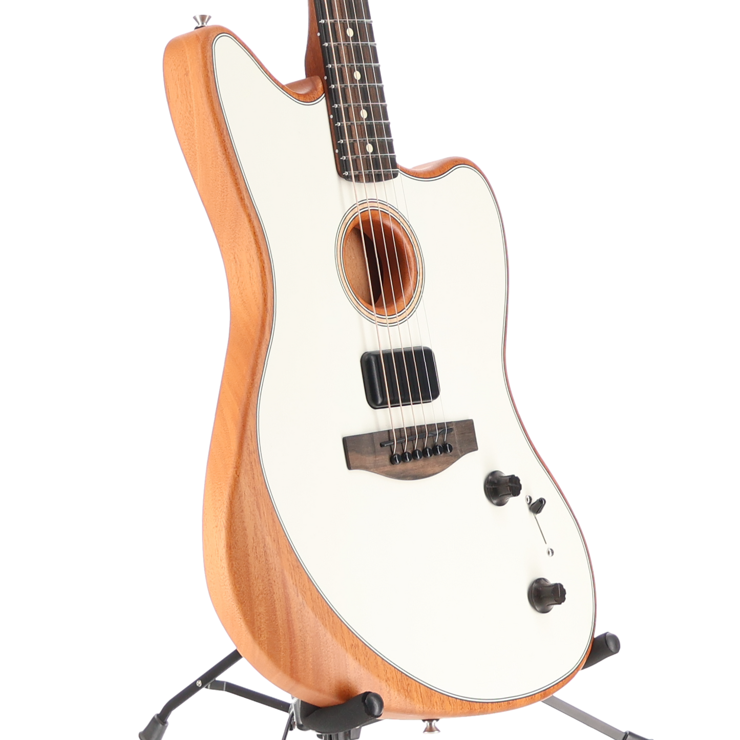Fender American Acoustasonic Jazzmaster, Arctic White, Ebony Fingerboard (L12) (4934A)