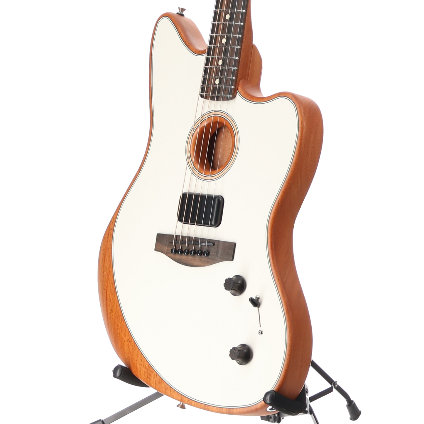 Fender American Acoustasonic Jazzmaster, Arctic White, Ebony Fingerboard (L12) (4934A)