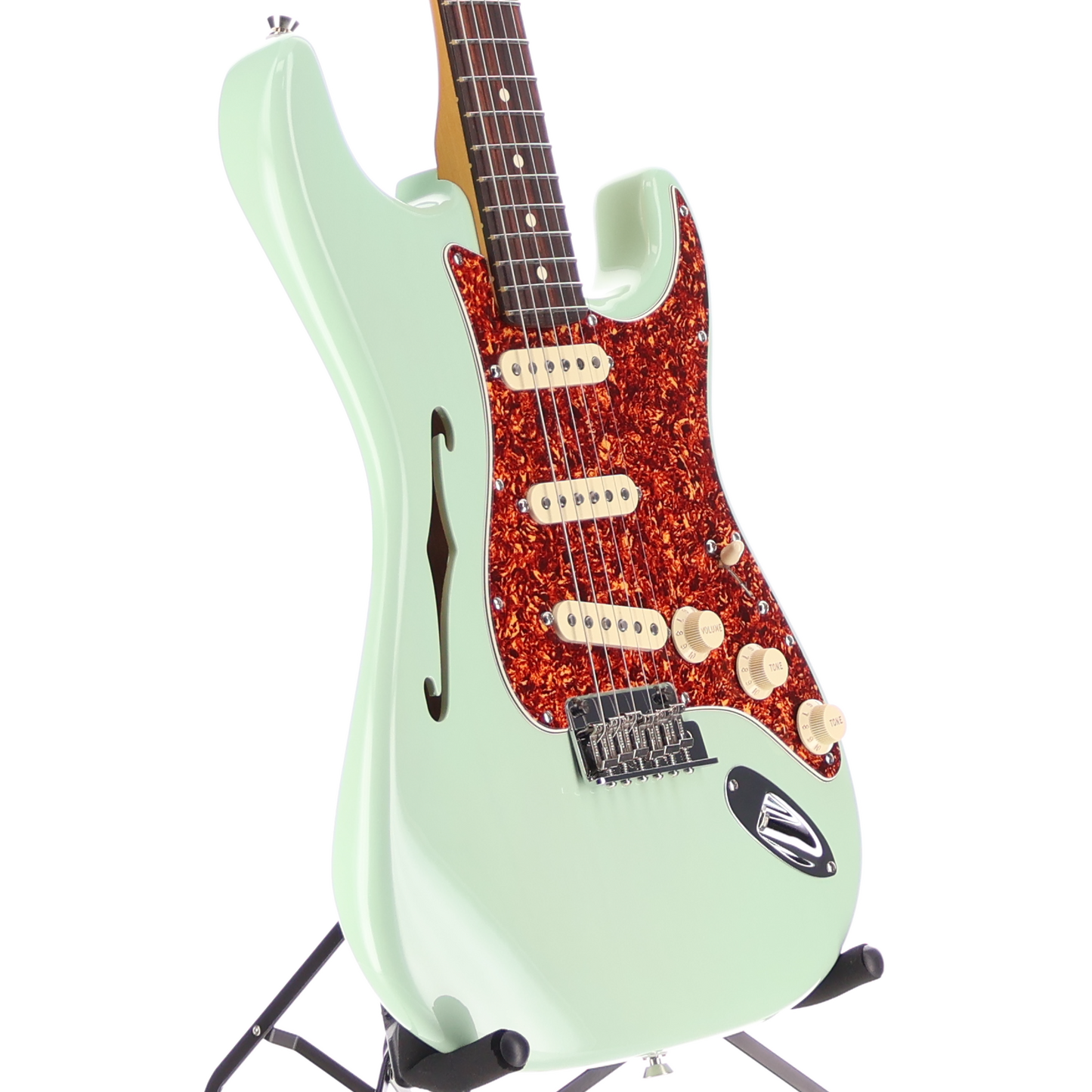 Fender American Professional II Stratocaster Thinline Rosewood Fingerboard Transparent Surf Green (AA11)(09877) (09877)