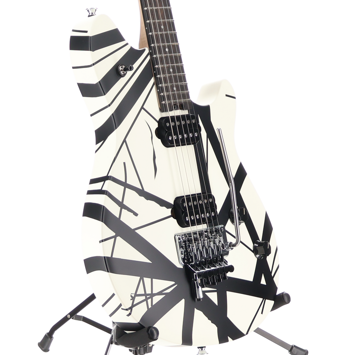 EVH Wolfgang Special Striped Series, Ebony Fingerboard, Black and White (S13) (0647M)