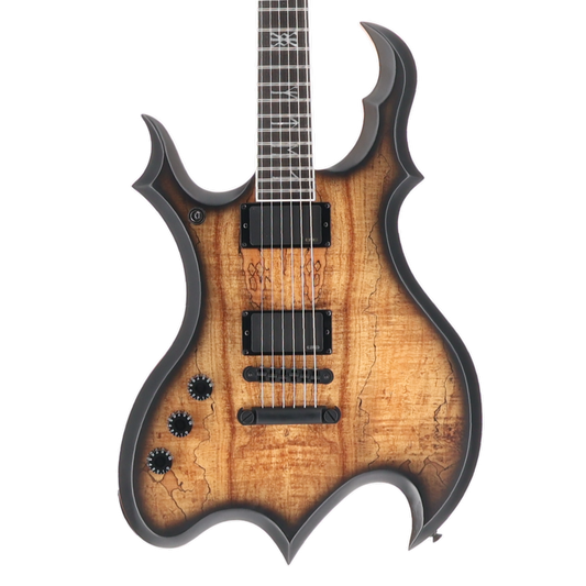 Wylde Audio Wrathmaker Left Handed Spalted Maple, Black Burst, Stage Ready (SR) (39019)