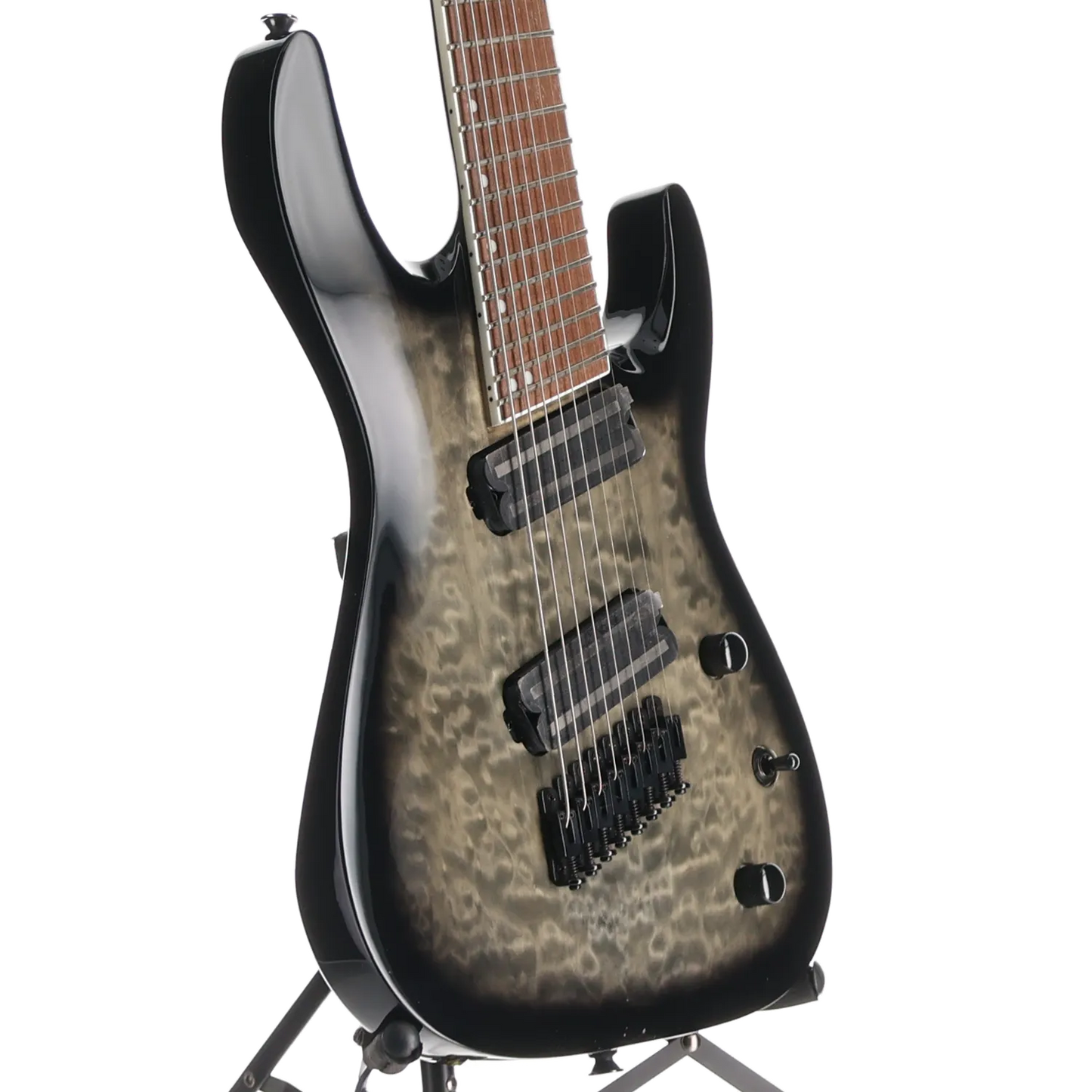 X Series Soloist Arch Top SLATX8Q MS, Laurel Fingerboard, Multi-Scale, Transparent Black Burst (RP) (04585)