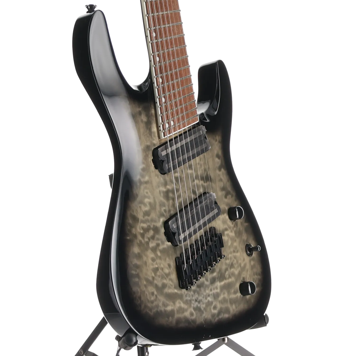 X Series Soloist Arch Top SLATX8Q MS, Laurel Fingerboard, Multi-Scale, Transparent Black Burst (RP) (04585)