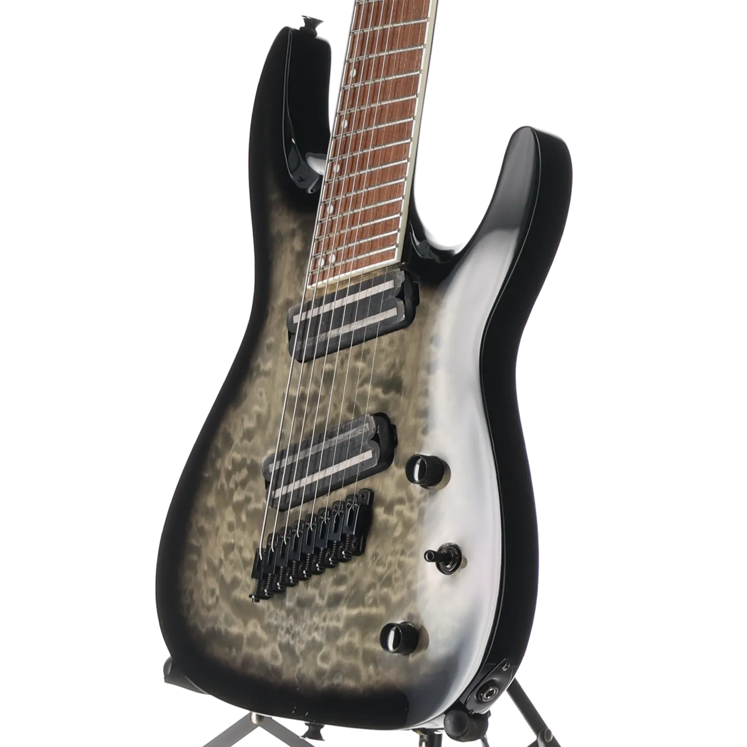 X Series Soloist Arch Top SLATX8Q MS, Laurel Fingerboard, Multi-Scale, Transparent Black Burst (RP) (04585)