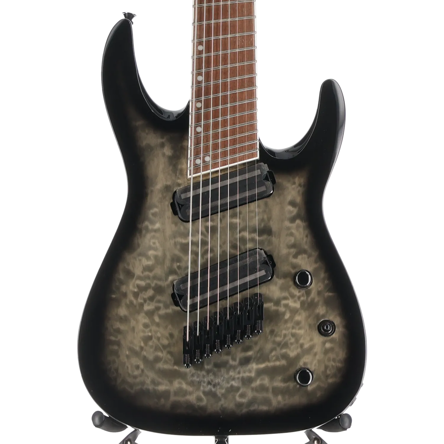 X Series Soloist Arch Top SLATX8Q MS, Laurel Fingerboard, Multi-Scale, Transparent Black Burst (RP) (04585)