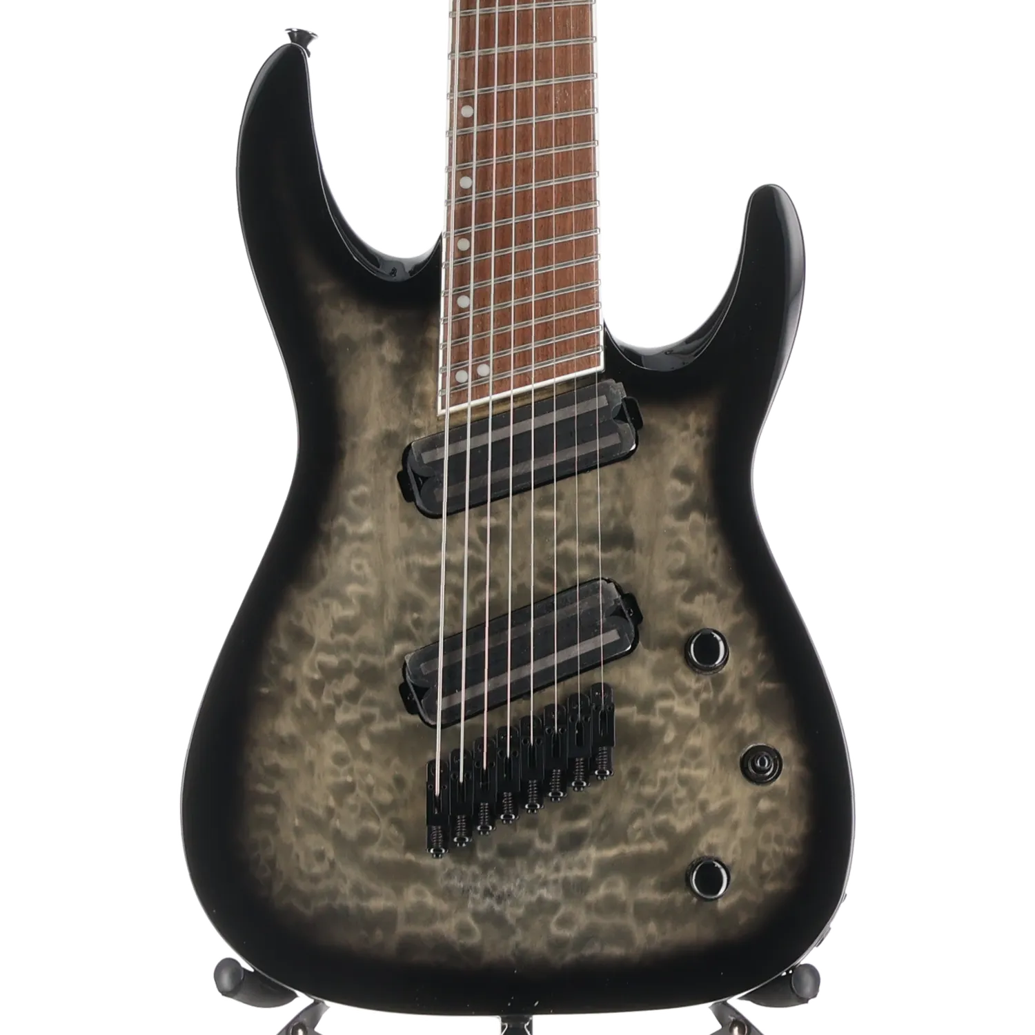 X Series Soloist Arch Top SLATX8Q MS, Laurel Fingerboard, Multi-Scale, Transparent Black Burst (RP) (04585)